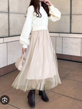 Apres jour one piece sweater dress and plated skirt